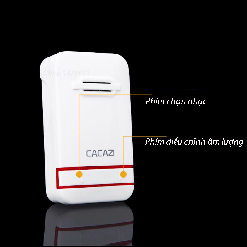 [Có bảo hành] Chuông cửa không dây, không dùng pin, chống thấm nước Cacazi - V027G