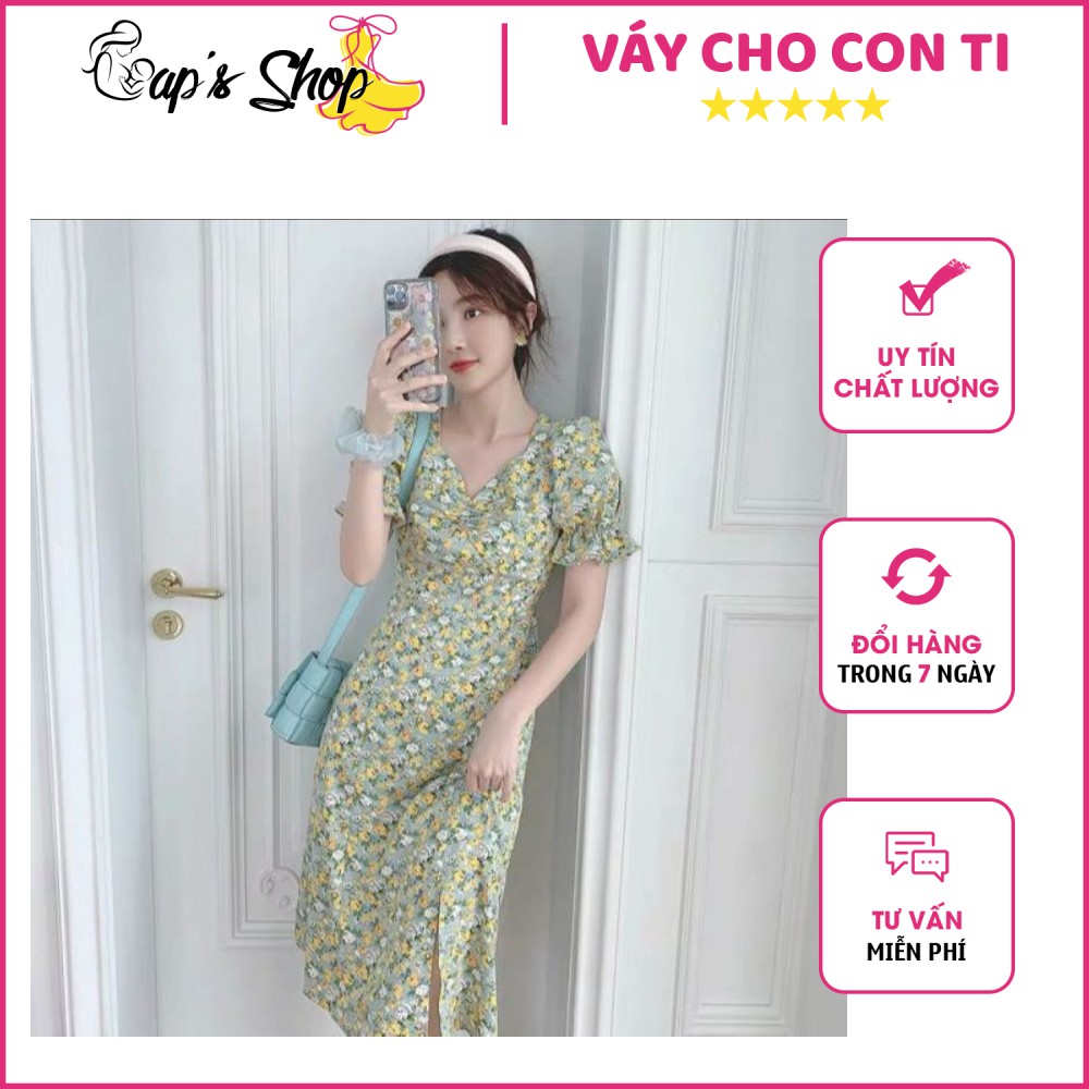 Đầm sau sinh, váy cho con bú, họa tiết hoa nhí điệu đà, sang chảnh