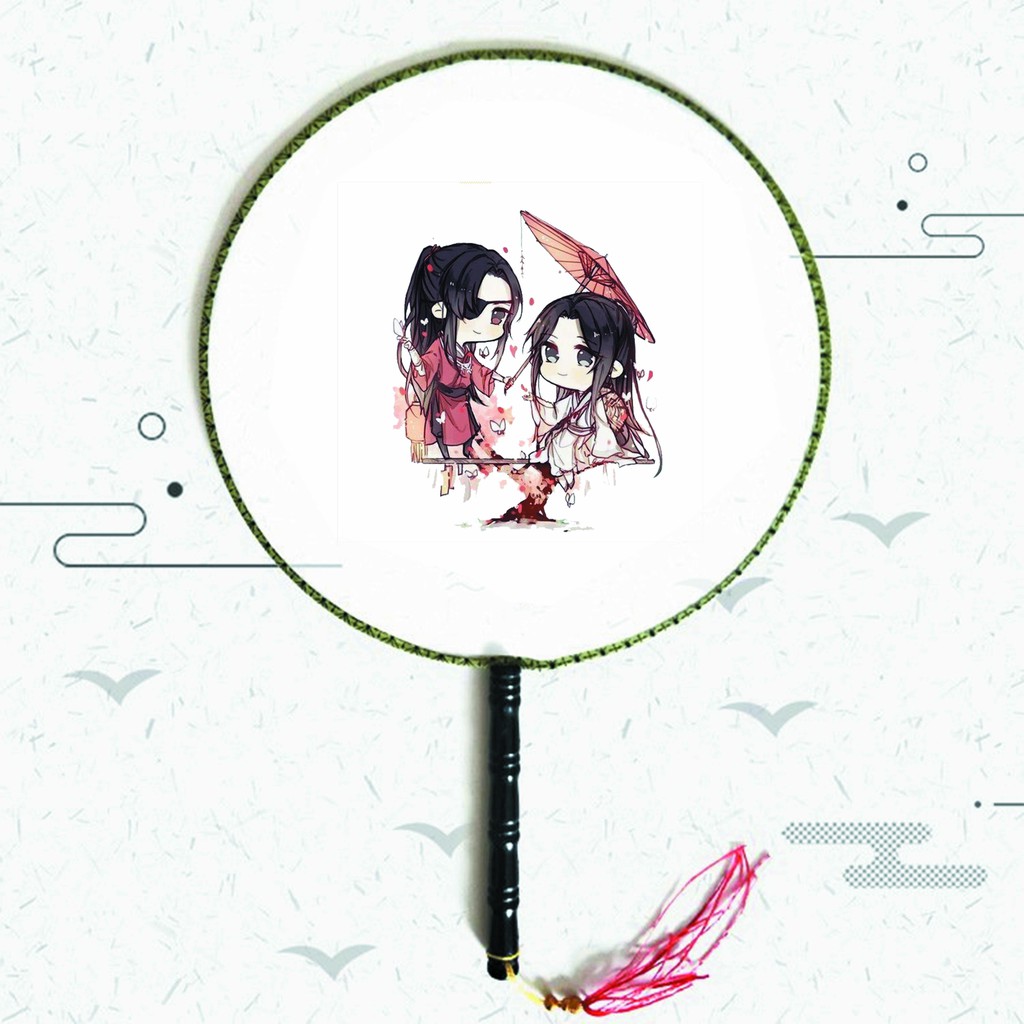 Quạt tròn cổ trang Thiên Quan Tứ Phúc anime chibi cầm tay