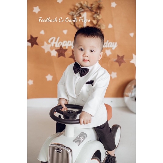 Vest Bé Trai Phối Hai Hàng Nút Siêu Bảnh Cho Bé Mặc Thôi Nôi