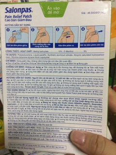CAO DÁN SALONPAS PAIN RELIEF