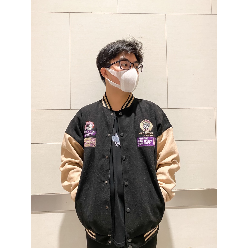 Áo Khoác Bomber Varsity Jacket Nam Nữ Chất Liệu Dạ Logo Thêu Áo 2 Lớp