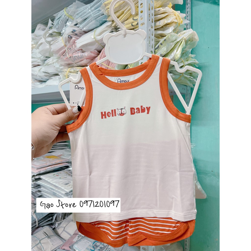 Bộ ba lỗ Amour Hello baby bé trai,bé gái