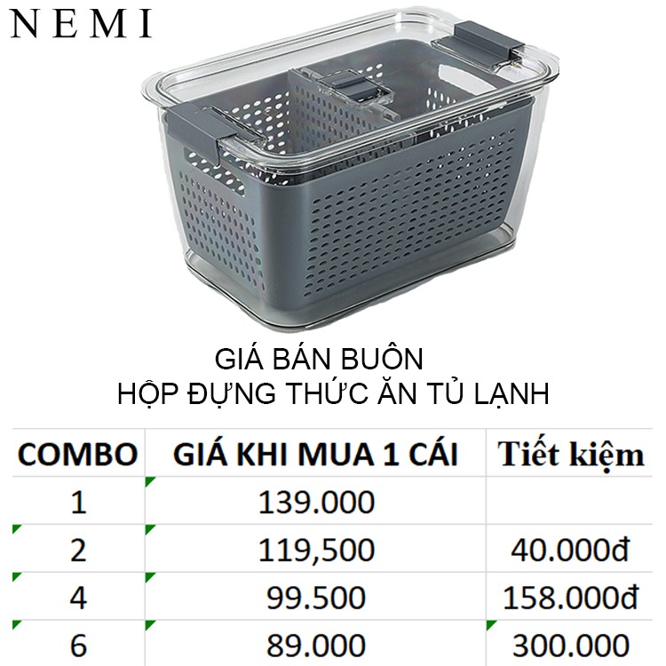 Hộp Đựng Thực Phẩm Tủ Lạnh 2 Lớp SHIMOYAMA Có Lỗ Thoát Nước, Có Khóa Thoát Khí, Dễ Dàng Bảo Quản Rau Củ | BigBuy360 - bigbuy360.vn