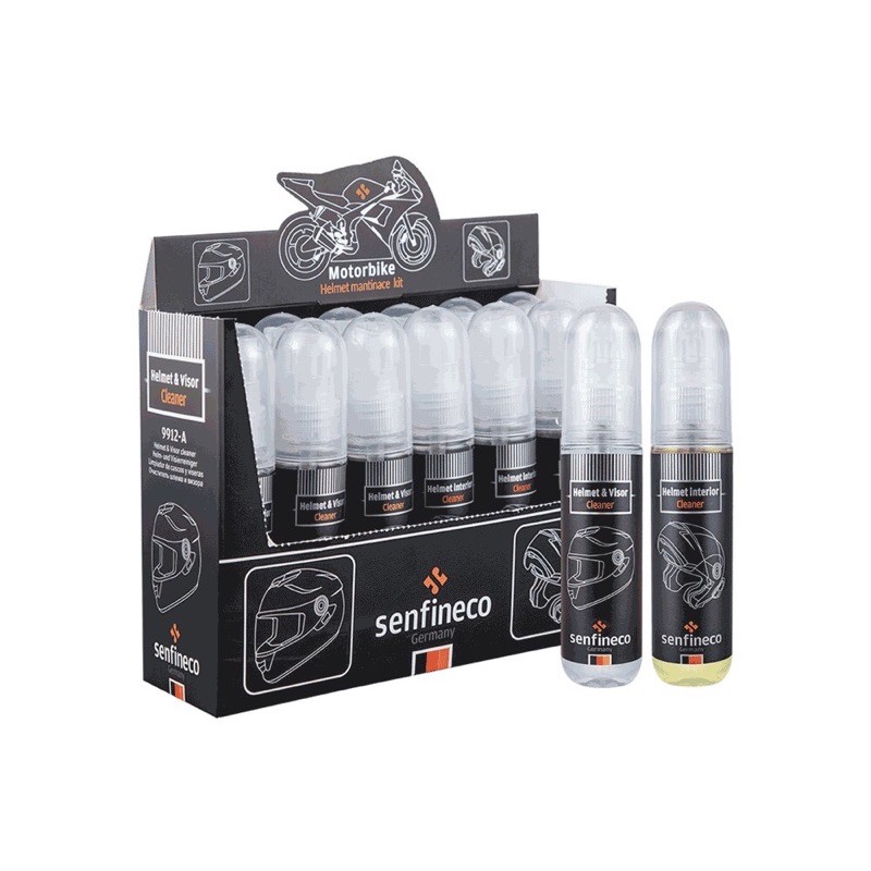 Dung dịch vệ sinh bề mặt nón và kính bảo hiểm Senfineco 9912 Helmet& Visor Cleaner màu xanh