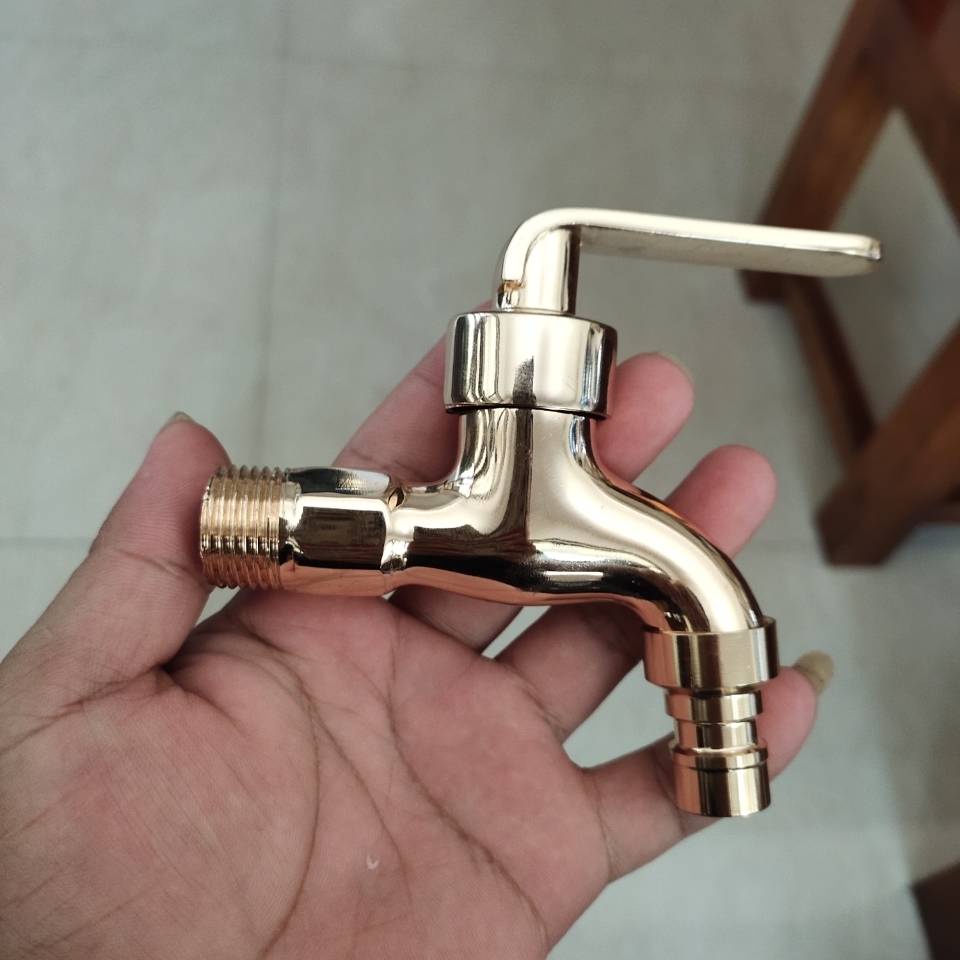 Vòi Nước Màu Vàng Hồng Cho Máy Giặt Gắn Tường