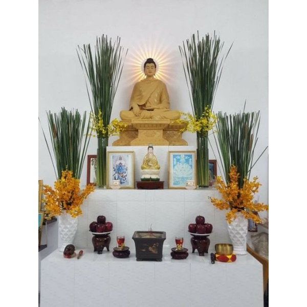 Đèn Hào quang mặt trời tủa ngũ sắc cho tượng Phật có điều khiển