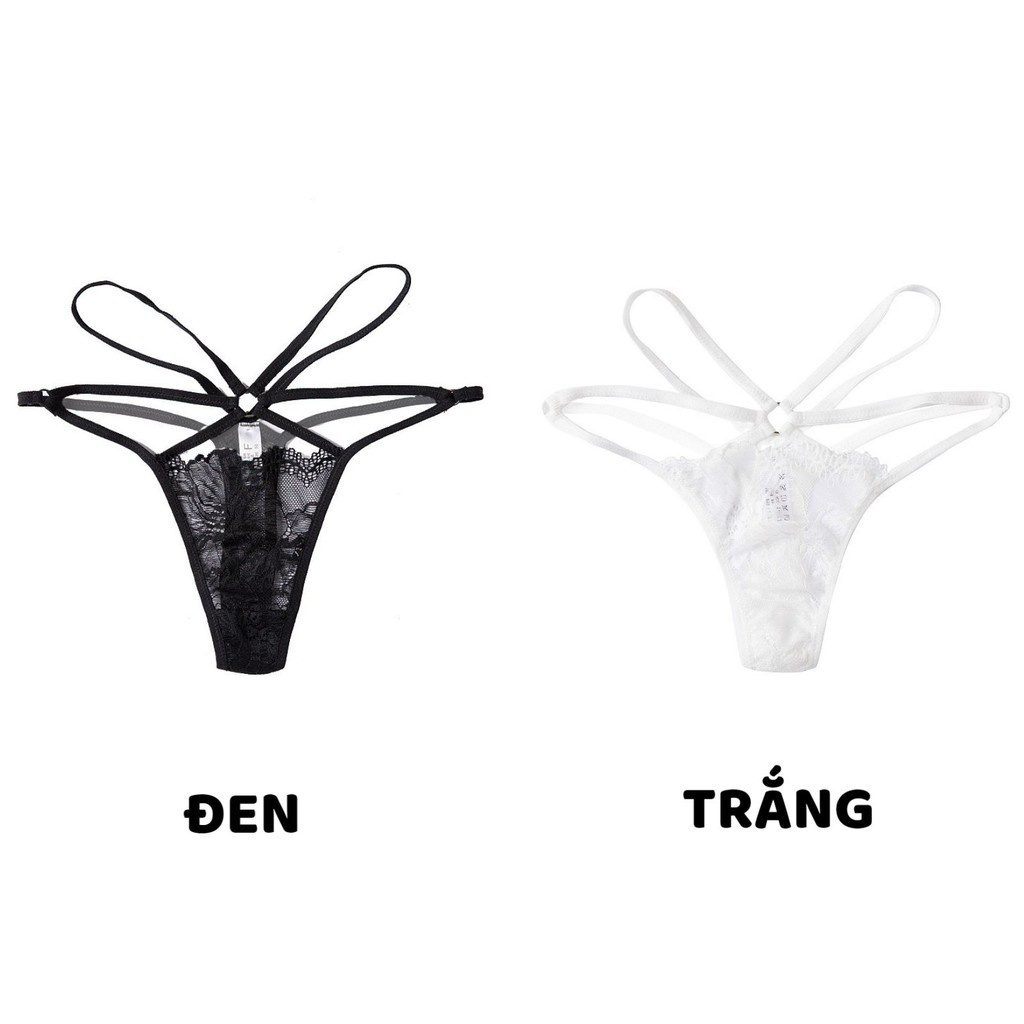 Quần Lọt Khe Nữ - Quần Lót Lọt Khe Sexy Ren Lọt Khe cao cấp phối cạp đan chéo cá tính gợi cảm mã C509