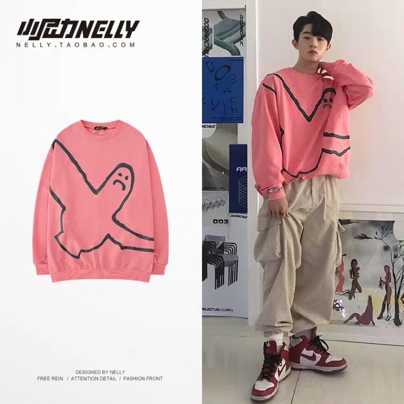 [SẴN] Áo sweater da cá nelly [BF 4135 AZ] dáng unisex form rộng 49 24 | BigBuy360 - bigbuy360.vn