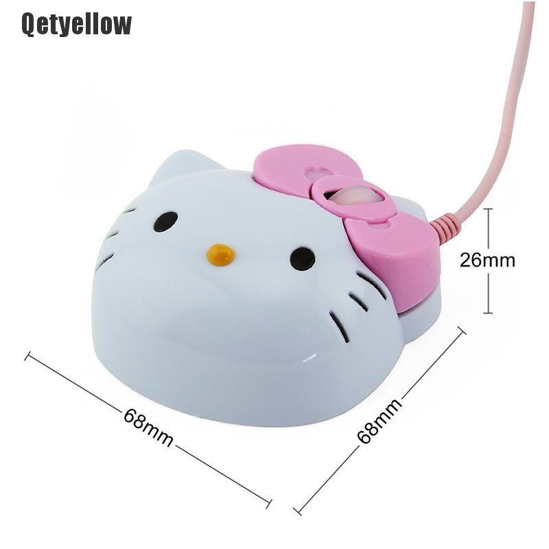 Chuột Chơi Game Có Dây Usb 2.0 Hình Hello Kitty 3d Màu Hồng