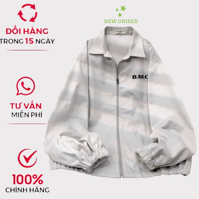 Áo Khoác Kaki Nam Cổ Trụ Trơn Có Logo BMO Thêu Form Rộng  Mặc Đẹp Che Nắng Chắn GIó Tốt Thích Hợp 4 Mùa [NEW UNISEX]