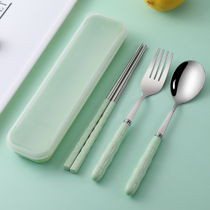 Bộ Dụng Cụ Ăn Bằng Thép Không Gỉ Phong Cách Hàn Quốc