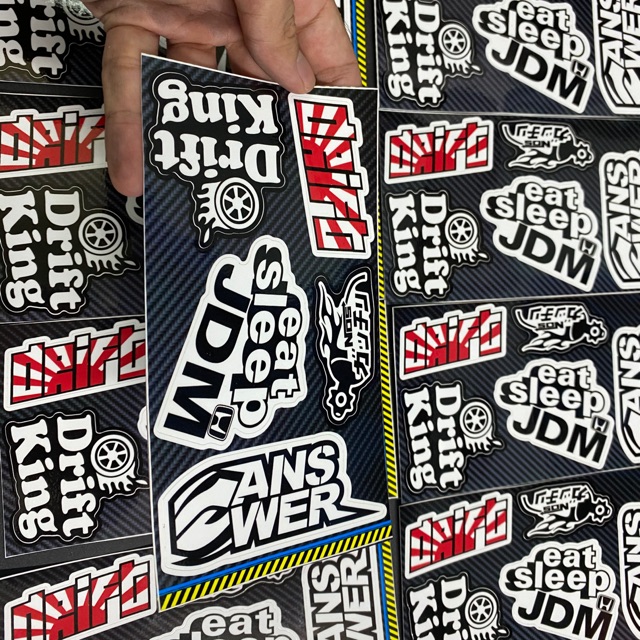 Stiker tấm chữ Nhật drift king jdm