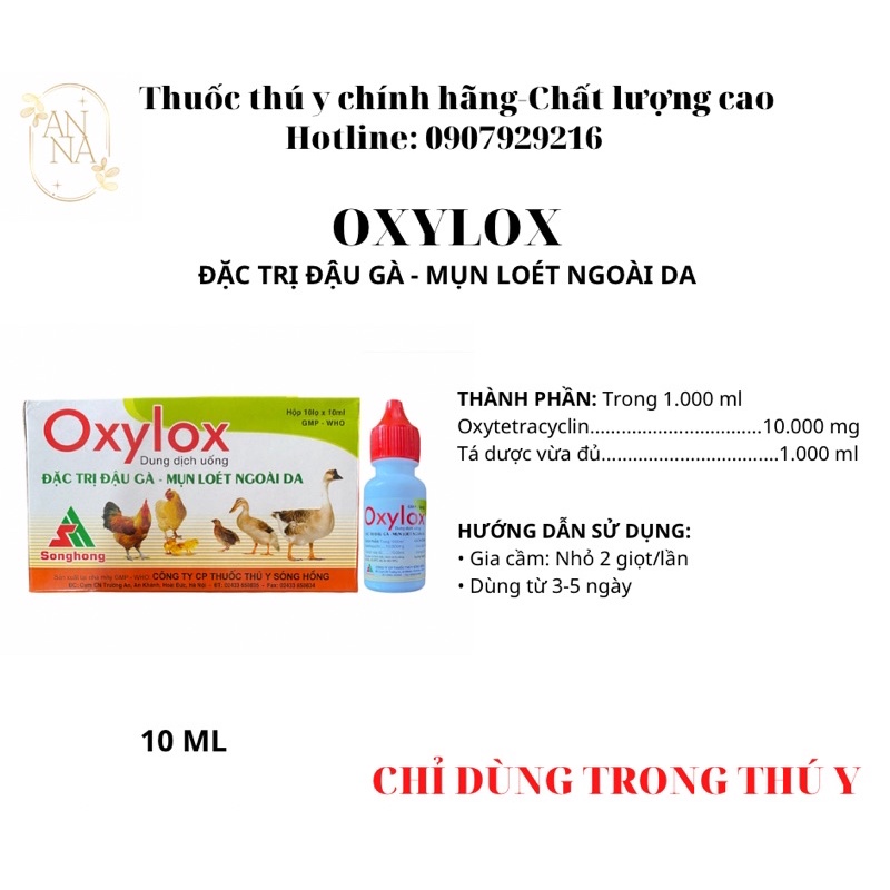 OXYLOX ĐẬU GÀ LỌ 10ML
