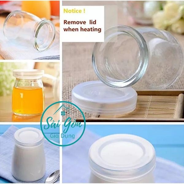 12 Hũ đựng Pudding / Yogurt hũ sữa chua yaourt nắp nhựa trắng trong hũ chưng yến 100ml ML-YU100