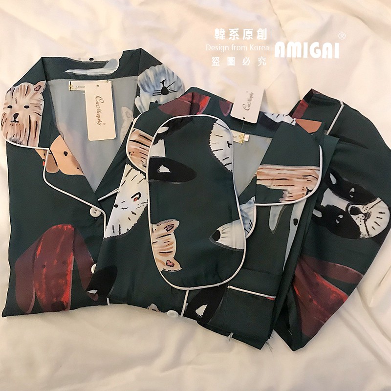 Bộ đồ ngủ cho nữ tay ngắn vải satin form rộng thoải mái cho nữ | BigBuy360 - bigbuy360.vn