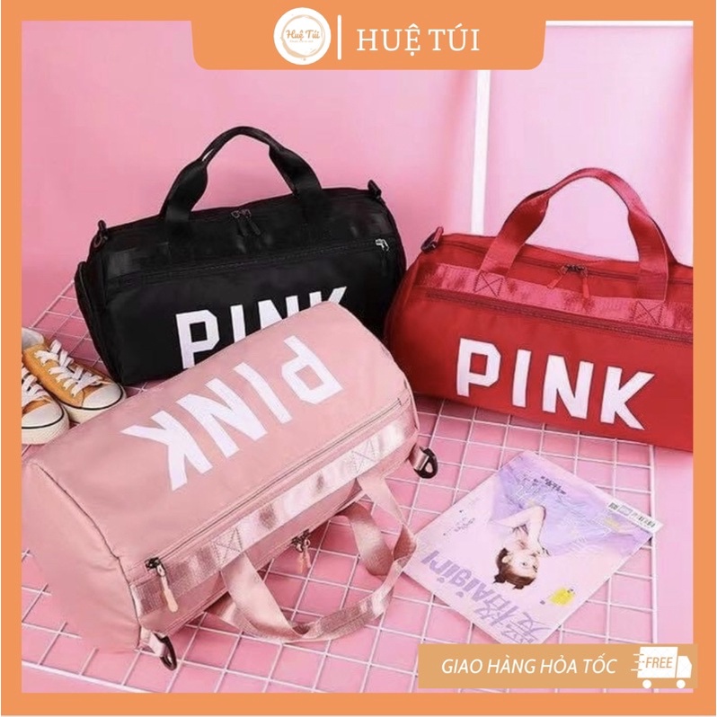 [Ảnh thật] Túi du lịch pink đựng đồ size lớn có ngăn đựng giày MT19