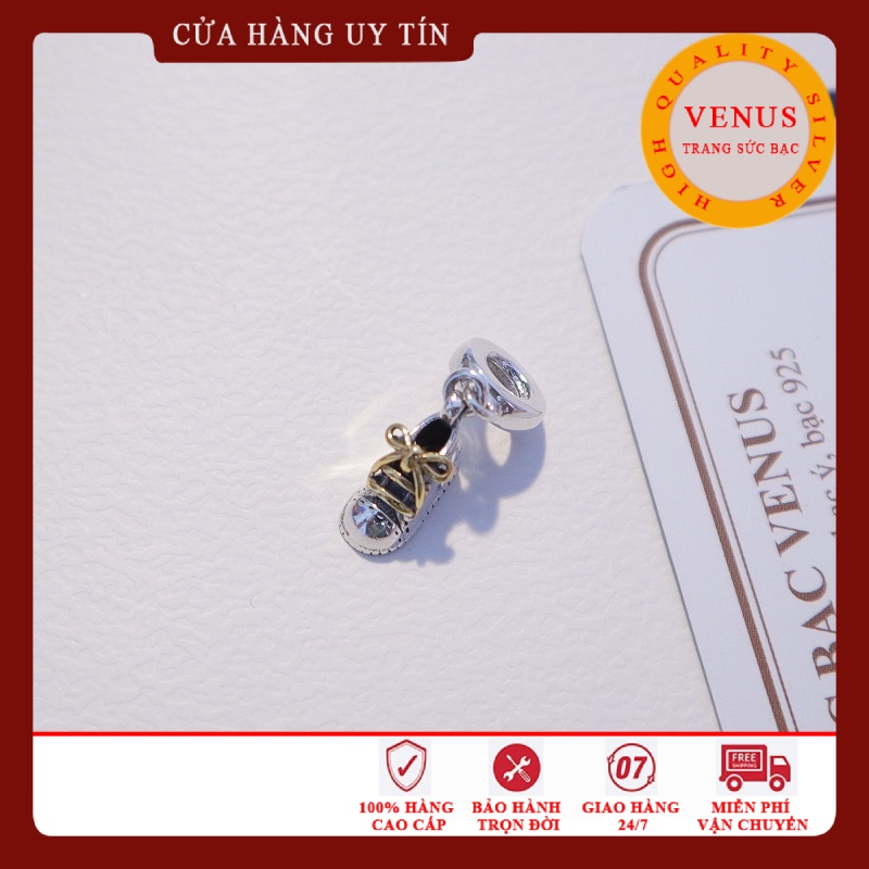 Charm chiếc giày thắt nơ bằng bạc 925 xinh xắn- Trang sức bạc Venus