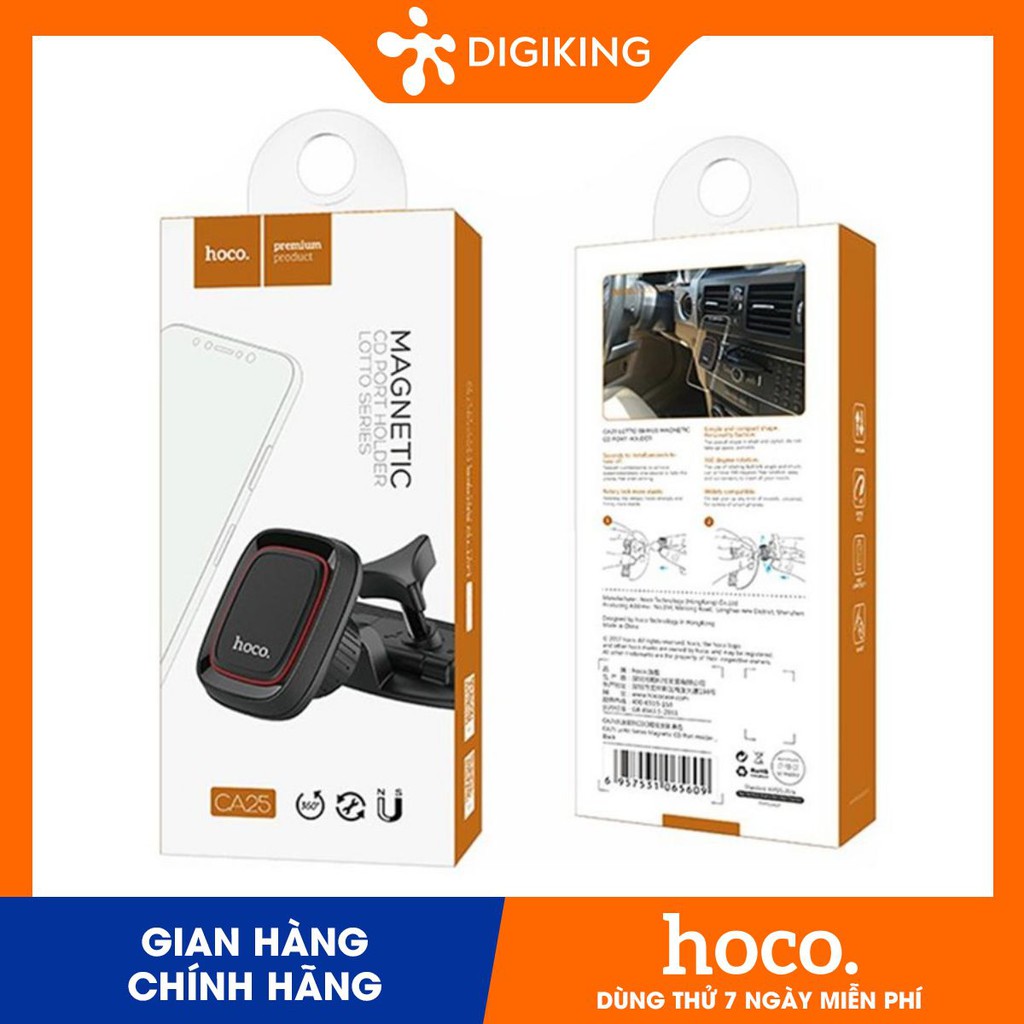 HOCO CA25 - Giá đỡ điện thoại trên xe hơi_Đen