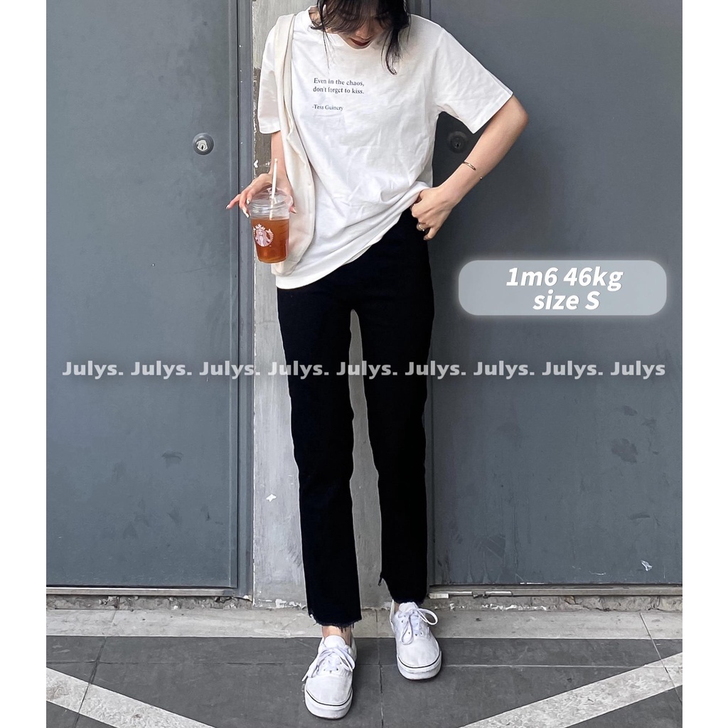 Quần jeans đen ống đứng Julys (ảnh THẬT kèm video)