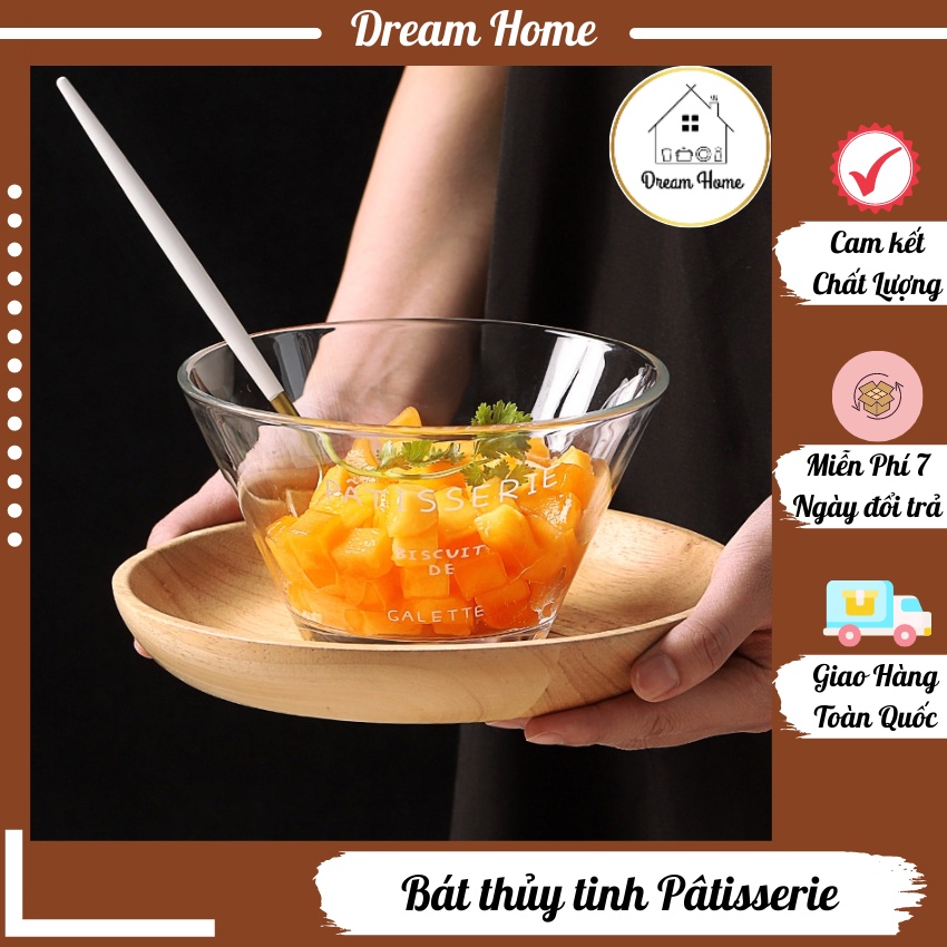 ⚡FLASH SALE⚡Bát thủy tinh trộn salad 💥 MẪU MỚI 💥 Tô thủy tinh trong suốt Phong cách Hàn Quốc Decor sang trọng