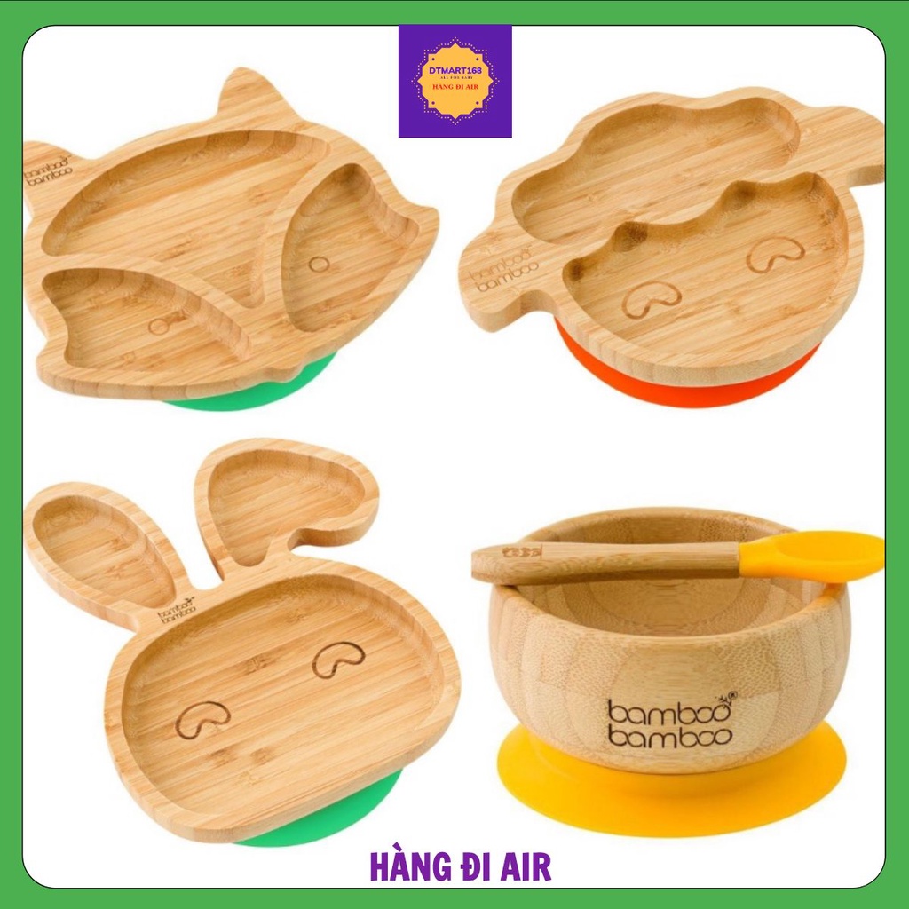Khay Ăn Dặm Cho Bé, Khay Ăn Dặm Cao Cấp Bằng Tre Organic Của Hãng Bamboo Bamboo (Hàng Air Anh)