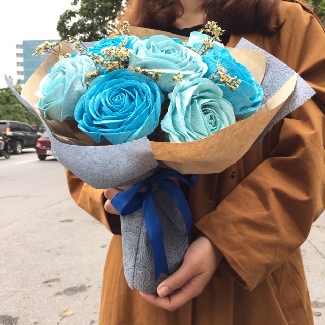 Hoa giấy handmade bó 11 bông