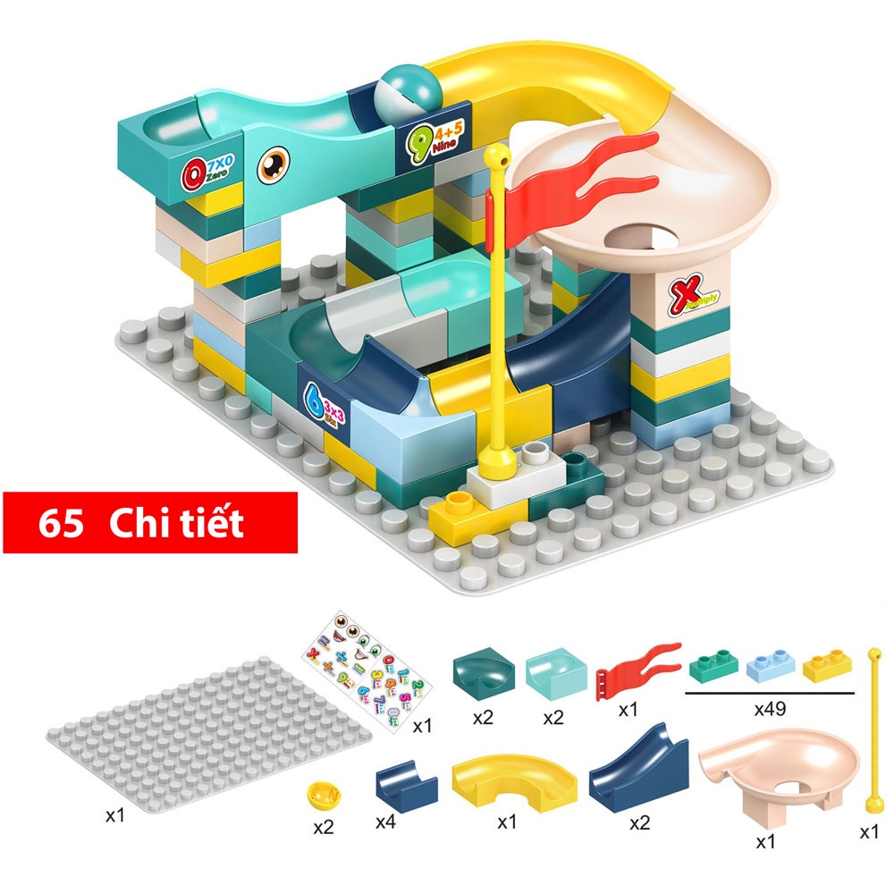 Đồ chơi lắp ghép Mô hình cầu trượt với  chi tiết lớn Phù Hợp cho bé 3 tuổi trở lên Chất Liệu Nhựa ABS
