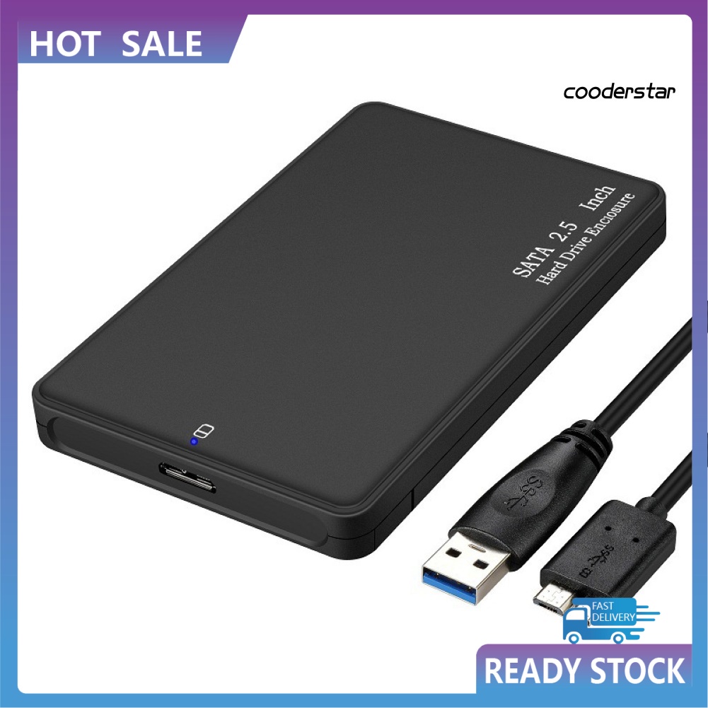 COOD-st USB 3.0 2.5inch SATA HDD SSD Enclosure External Hard Drive Disk Case Box for PC