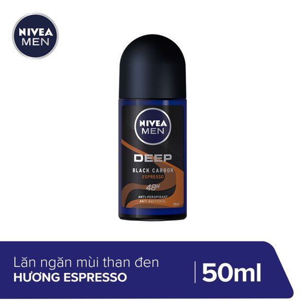 Lăn khử mùi Nivea Men Deep Black Charcoal Hương Espresso 50ml