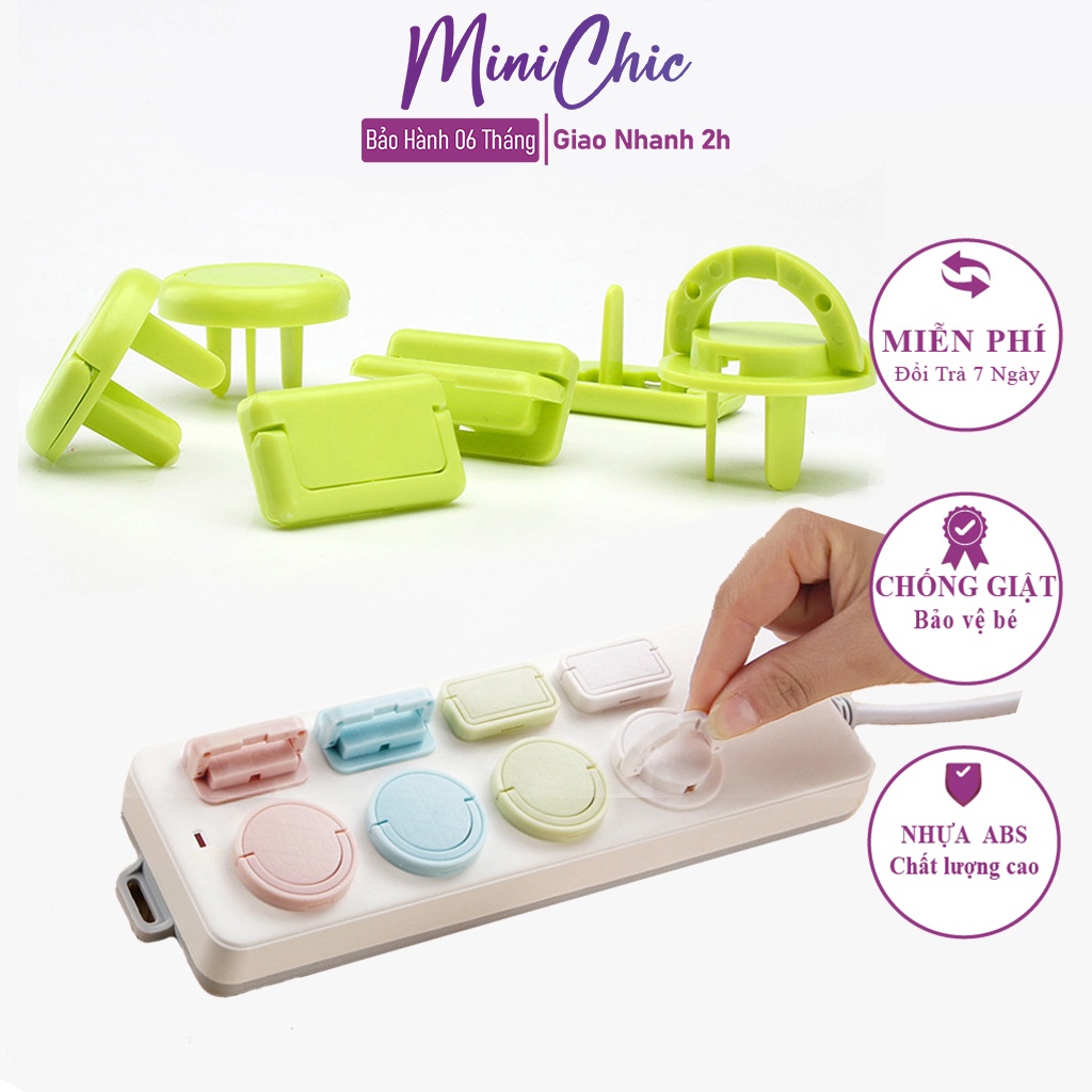 Combo 2 nút bịt ổ điện chống giật 2 chân 3 chân cao cấp bảo vệ an toàn cho bé