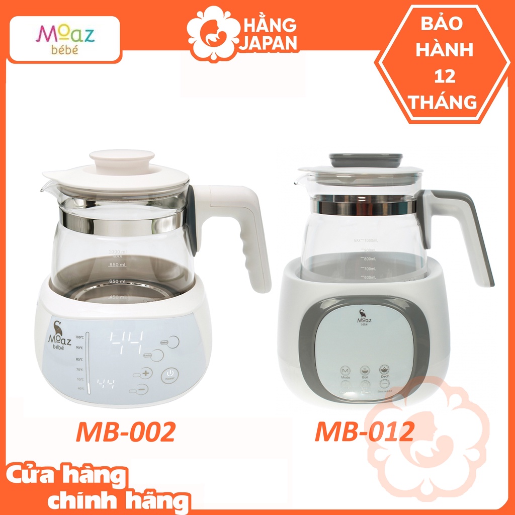Ấm đun nước pha sữa Moaz bebe MB002/ MB012/ MB005, bình đun nước đa năng hâm sữa, pha trà, cà phê tiện lợi - BH 12 THÁNG