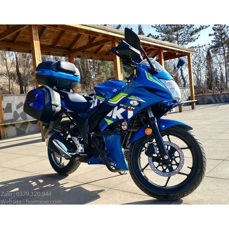 Cặp Thùng Hông Suzuki Gsx Givi Sport màu xanh + Bộ khung Givi