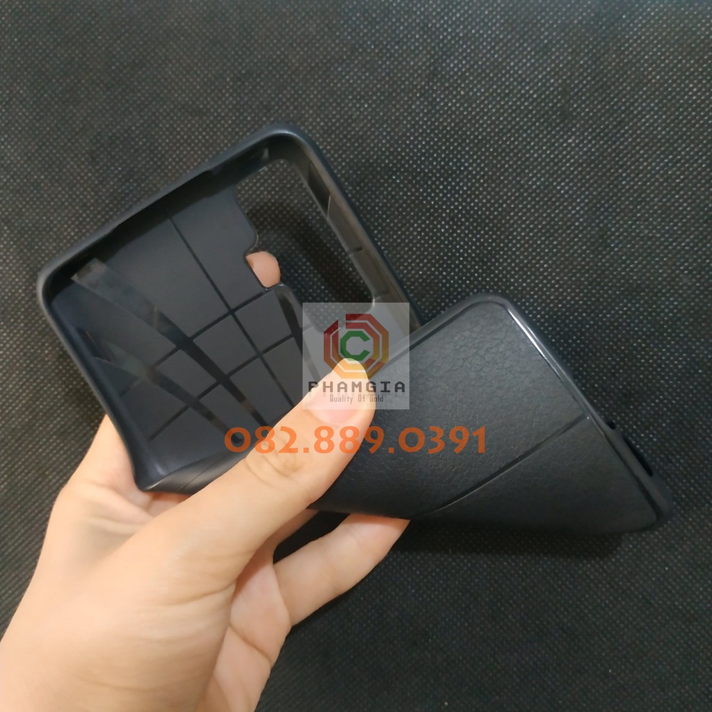Ốp lưng dẻo đen Vivo X50 giả da auto, siêu bền, siêu đẹp
