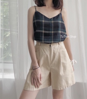 Áo hai dây lanh cổ V