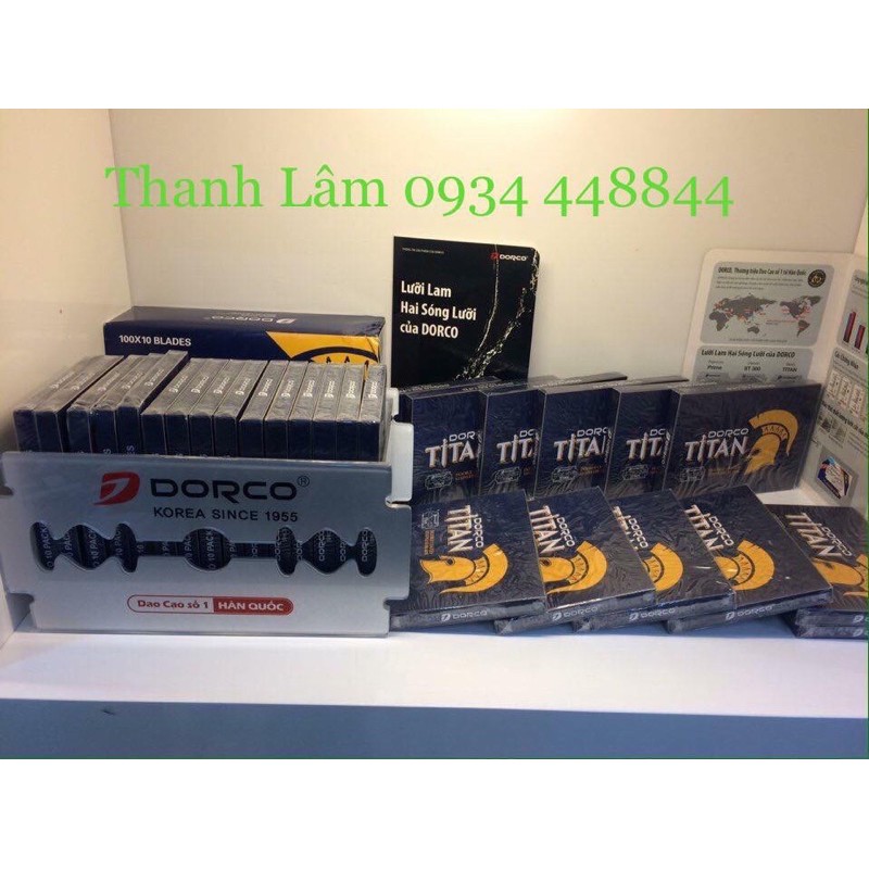 Dao lam Dorco Titan mẫu mới 2023 .Hàng công ty. Hộp 100 lưỡi lam.