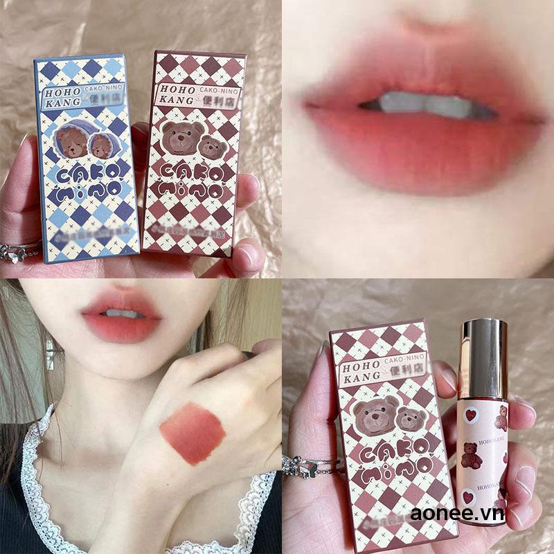 ✨✨Son Kem Lì Hohokang Cako Nino Vỏ Gấu Tròn Ngắn Lâu Trôi Chống Thấm Nước Hàng Nội Địa Trung