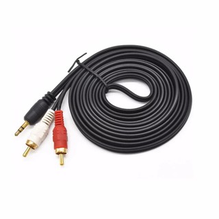Dây loa 1 jack 3.5mm –>2 đầu bông sen LOẠI TỐT -1.5m đầu trắng đỏ