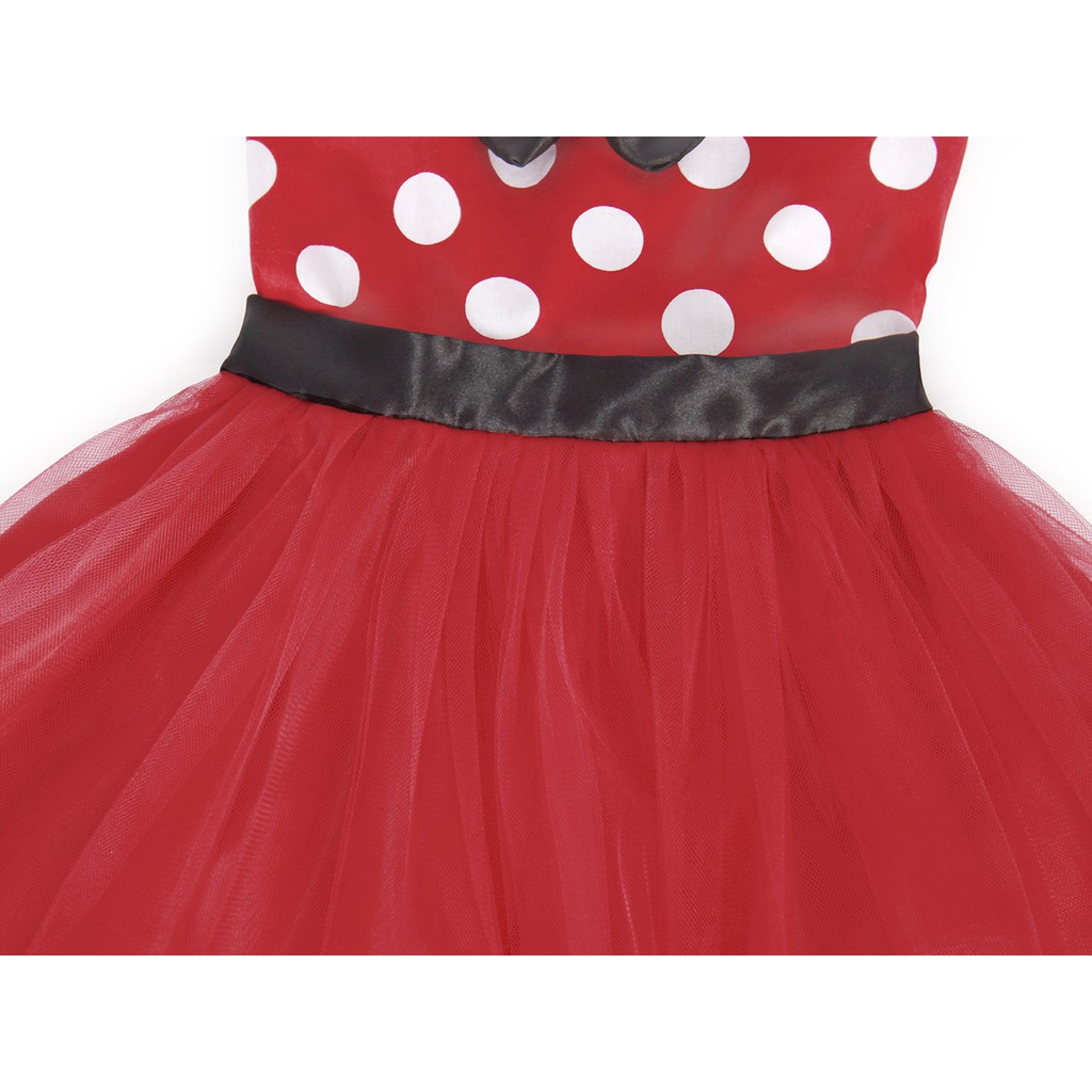 Váy công chúa Minnie màu đỏ hóa trang tiệc sinh nhật cho bé