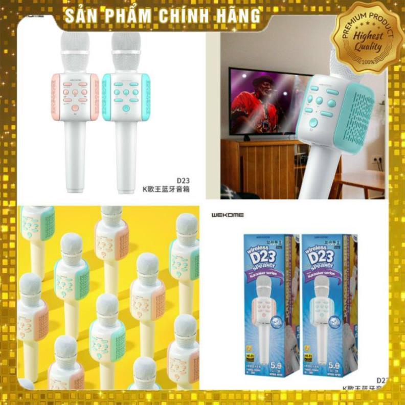 Micro Hát Karaoke CHÍNH HÃNG WK D23 Màu Cá Tính Kiêm Loa Bluetooth.