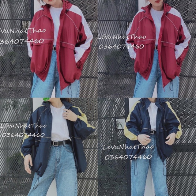 ÁO GIÓ 2 MÀU RÚT EO