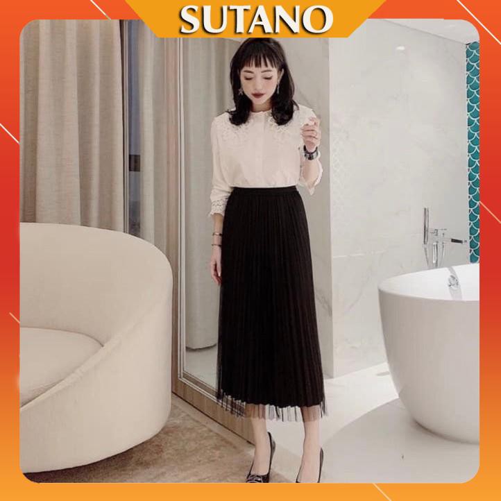 Chân váy dài Voan xếp ly sang chảnh