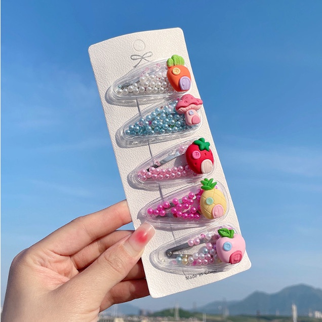 Set kẹp tóc cho bé gái 5 chiếc bông hoa dễ thương - JJ Kids
