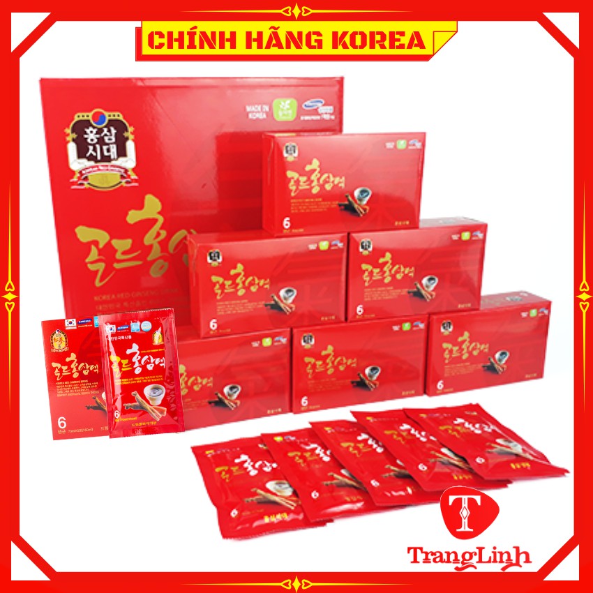 Nước hồng sâm 6 năm tuổi chính hãng hàn quốc, hộp 30 gói - tranglinhkorea