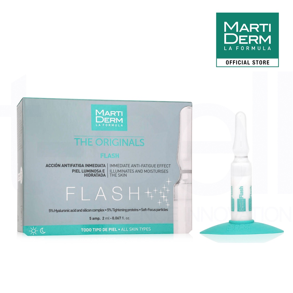 Ampoule Dưỡng Ẩm, Làm Sáng Da & Giảm Mệt Mỏi Tức Thì - MartiDerm The Originals Flash 5 Ampoules