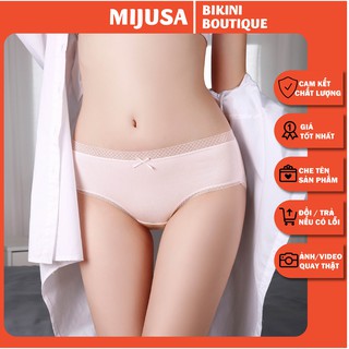 Quần Lót Nữ Cotton Cao Cấp Kháng Khuẩn Thoáng Mát Tôn Dáng Đính Nơ Xinh QL30 - mijusa