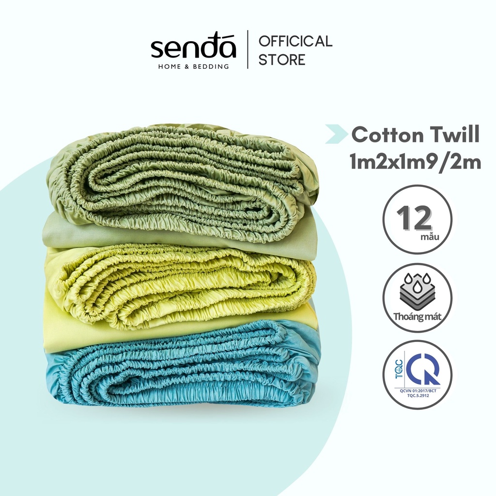 Ga giường 1m2 Cotton thô lụa Hàn Quốc cao cấp trơn màu bo thun, drap trải nệm 1m2x1m9, 1m2x2m - Sen Đá Home Bedding