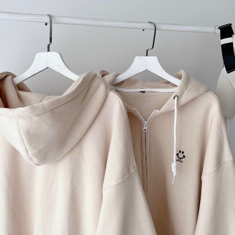 Áo KHOÁC Hoodie Thêu Mặt Cười 3 Màu Nam Nữ Ulzzang Unisex | BigBuy360 - bigbuy360.vn