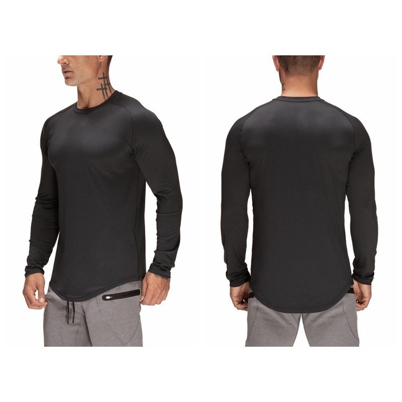 [ GYMEN ] Áo Thun Thể Thao Nam Dài Tay Big Size Co Giãn Trơn Thun Lạnh PE Co Nhanh Khô Cao Cấp Form Rộng Phong Cách âu Mỹ Áo Lót Vải Thoáng Cổ Tròn Mùa Hè Nhiều Màu Chuẩn Form Chạy Bộ Chuyên Thể Dục Bóng Rổ Cầu Lông Combat