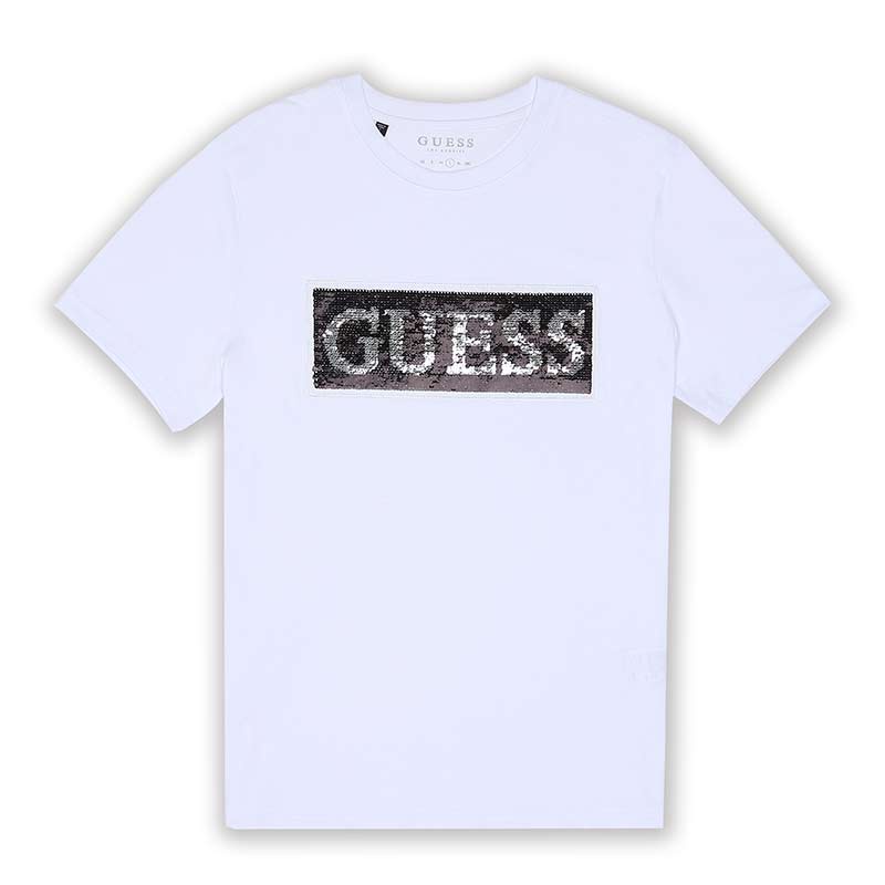 Áo Thun Tay Ngắn Màu Trơn In LOGO Guess Thời Trang Cho Nam Và Nữ Mã YJ2K6435